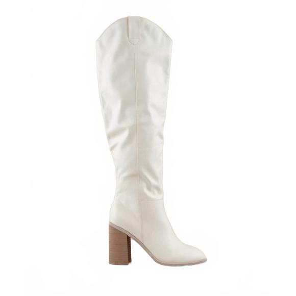 NEW OASIS SOCIETY women's stephanie knee high boots in white - Picture 1 of 9